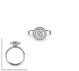 B.Tiff Aŭreolo 2 ct Stainless Steel Round Halo Engagement Ring Sizes 4 - 9