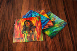 Wonder Woman 1984 (Colors) StarFire Prints Glass Coaster Set