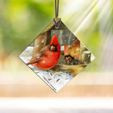 Marjolein Bastin (Winter Cardinals) StarFire Prints Hanging Glass