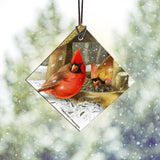 Marjolein Bastin (Winter Cardinals) StarFire Prints Hanging Glass