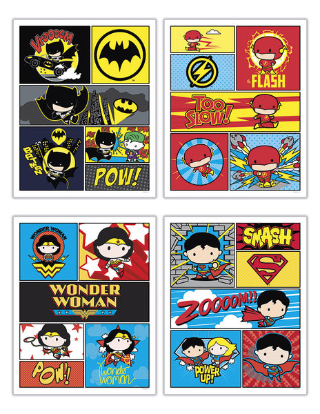 Justice League (Comic Page) TrendyPrint Wall Art Set