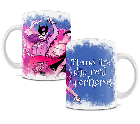DC Women Mother's Day (Batgirl and Supergirl Watercolor) White Ceramic Mug