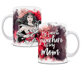 DC Women Mother's Day (Wonder Woman Watercolor) White Ceramic Mug