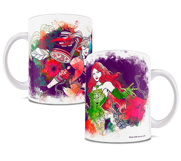 DC Women (Harley and Ivy Watercolor) White Ceramic Mug