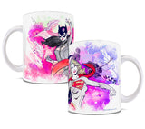 DC Women (Batgirl and Supergirl Watercolor) White Ceramic Mug