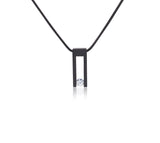 B.Tiff Hollow Bar Stainless Steel Pendant Silver, Gold or Black with Necklace