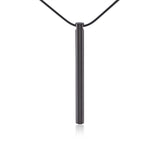 B.Tiff Pave Stainless Steel Bar Pendant Black Gold Silver Rose Gold
