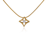 B.Tiff Floro Stainless Steel Pendant Necklace Silver Gold