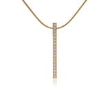 B.Tiff 18-Stone Stainless Steel Bar Pendant Necklace Black Silver Gold Rose Gold