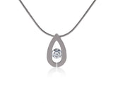 B.Tiff 1 Ct Drop Stainless Steel Pendant Necklace Silver Gold