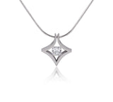 B.Tiff Natal 1 ct Princess Cut Gold Plated Stainless Steel Pendant Necklace